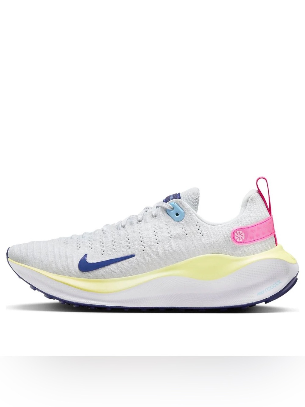 Nike Women's ReactX Infinity Run 4 Shoes with Yellow Midsole & Pink Accents